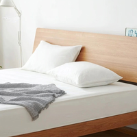 Lit double en chêne blanc d'Amérique du Nord et noyer noir, mobilier de chambre d'hôtel sur mesure, style nordique, tout en bois massif, simple et élégant