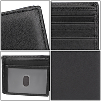 Dompet kulit asli multifungsi, dompet lipat dua pemblokir RFID, dompet kulit asli modis, kustom, dompet banyak kartu