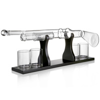 Decantador de Whisky de Vidrio en Forma de Rifle, Botella AK, Decantador de Rifle con 4 Vasos de Whisky en Forma de Bala, Juego de Whisky
