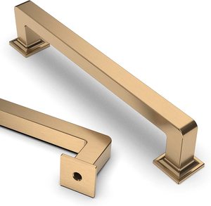 Đồng tủ bếp tủ quần áo xử lý hiện đại ngăn kéo núm đồ nội thất tủ xử lý rượu sâm banh chải Brass nhà bếp phần cứng - Product Image 2