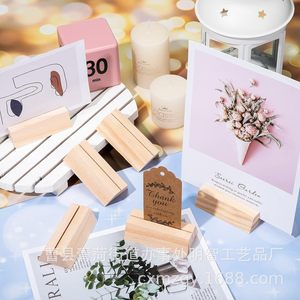 Portatarjetas de madera de pino, color natural, 0,94 pulgadas, organizador de escritorio para tarjetas de visita, postales, notas - Product Image 5