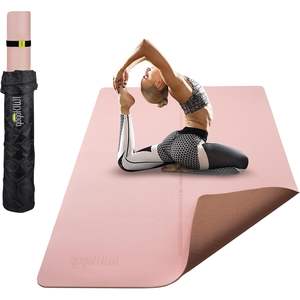 Grand tapis de yoga et de pilates 6'x4' en TPE de 3 mm d'épaisseur, durable, pliable, avec sangle de transport pour entraînement à domicile - Product Image 4