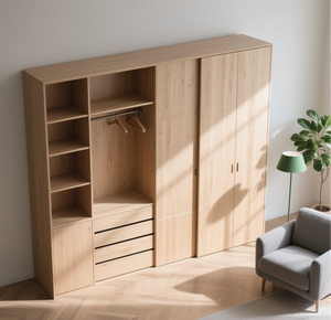 Armadio Moderno Personalizzato Balom in Legno, Organizzatore Multifunzionale <span class=keywords><strong>per</strong></span> Camera da Letto, Mobile <span class=keywords><strong>per</strong></span> Vestiti in MDF Resistente <span class=keywords><strong>per</strong></span> <span class=keywords><strong>Casa</strong></span> - Product Image 3