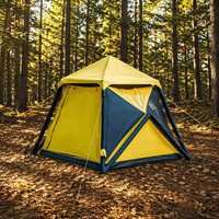 Tente de camping gonflable pyramidale double couche pour l'extérieur, quatre saisons, imperméable, respirante, résistante au vent, en tissu Oxford 300D, pour le voyage
