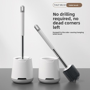 Meilleures ventes transfrontalières : Ensemble de <span class=keywords><strong>brosse</strong></span> de toilette murale en plastique à long manche et poils doux - Product Image 2