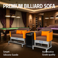 Banc de billard carré à 3 places en tube carré, vente en gros, Q1 |   Banc de piscine pas cher en silicone et cuir avec mousse haute densité |   Billard commercial