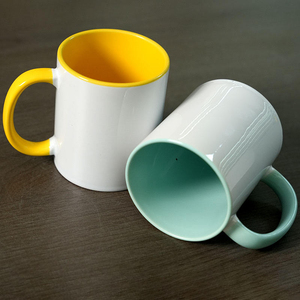 Vente en gros de mugs en céramique personnalisés avec logo, vierges, pour sublimation, 11 oz, avec poignée et bordure - Product Image 3