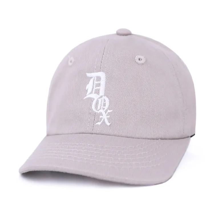 Qianzun üretici vintage nakış özel logo yapılandırılmamış 6 panel beyzbol geniş şapka metal toka ile