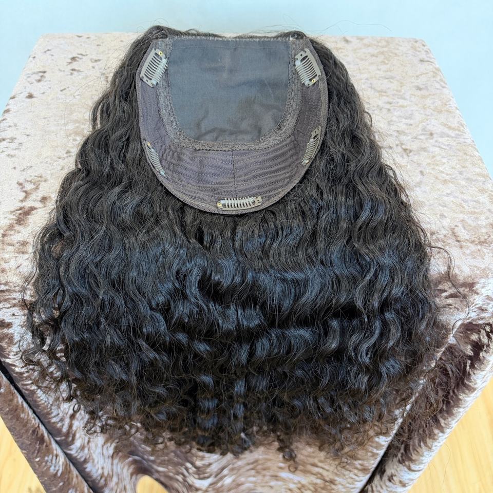 Wholesale Natural Deep Wave Silk Base Hair Topper 100% Remy Human Hair ...