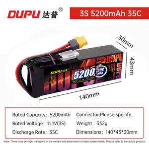 <span class=keywords><strong>Batterie</strong></span> Lipo DUPU 3S 4S 6S 3.7V 11.1V 14.8V 22.2V 5200mAh 35C 60C avec étui souple pour un alimentation durable de votre drone FPV - Product Image 5