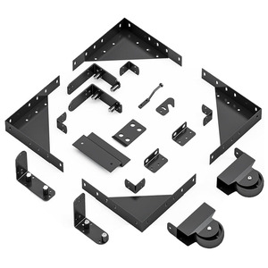 Kit de quincaillerie <span class=keywords><strong>pour</strong></span> <span class=keywords><strong>portail</strong></span> d'intimité extérieur avec supports d'angle et roulettes - Product Image 3