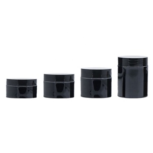 Empty Round 100ml 120ml 150ml 200ml 250ml Matte Lip Balm Body Cream Scrub Black Pet <b>Plastic</b> Cosmetic <b>Jar</b> With Lid - Product Image 1