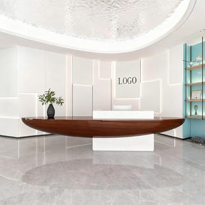 Mostrador de Recepción CR019 con Superficie de Piedra Rústica, Diseño Artístico Ondulado en FRP, Textura Similar a la Piedra, para Cafetería, Bar y Galería de Arte - Product Image 6