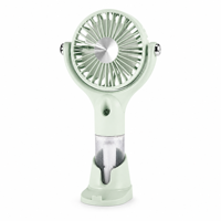 Ventilateur brumisateur Type-C 100 vitesses avec pulvérisation à un clic et tête oscillante, refroidisseur portable rechargeable avec support pour téléphone