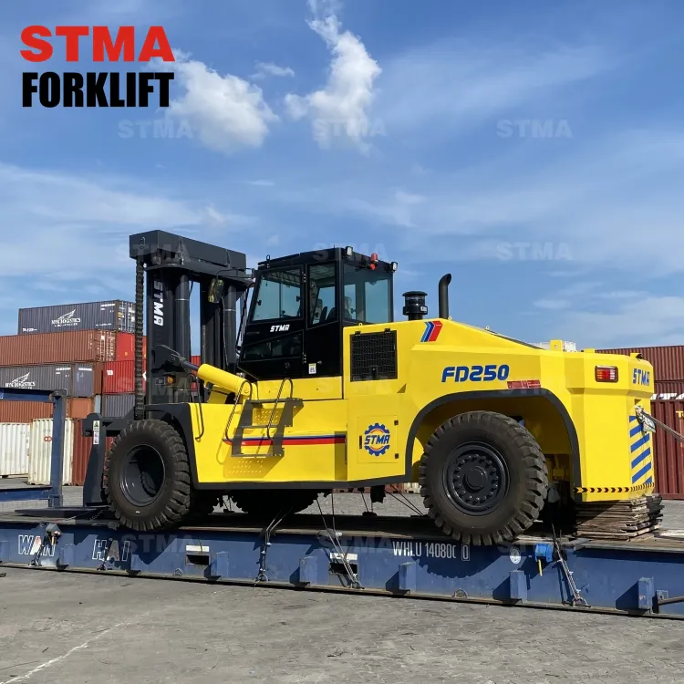 STMA truk kerja berat mengangkat 20 tonne 25t forklift tertutup kabin dan pendingin udara