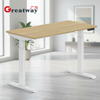 Table de bureau électrique réglable ergonomique Greatway QF-126, table de bureau debout silencieuse et durable, pieds de table réglables