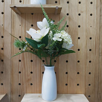 Neue Künstliche Seidenblumen Realistischer Europäischer Stil 10-Köpfiger Blumenstrauß Duftende Orchidee Rose Tischdekoration Weiß 50CM für Hotel und Zuhause