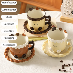 Juego de Taza y Plato de Café de Cerámica de Alta Calidad 2026 con Bandeja, Taza de Té Linda de 340 ml - Product Image 1