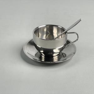 Toptan özel kahve kupası Set tabağı 304 paslanmaz çelik kore tarzı ile Cafe otel ofis iş promosyon hediyeler için - Product Image 3