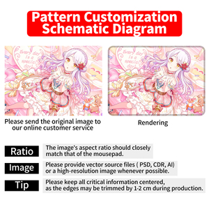 Tapis de souris de jeu XXL personnalisé avec personnage d'anime, bords cousus, en caoutchouc antidérapant, décoration de bureau, fourniture d'usine - Product Image 4