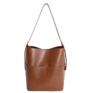 Tas bahu wanita, tas Bucket modis dengan penutup kualitas tinggi untuk belanja bepergian sehari-hari dan acara sosial kasual - Product Image 1