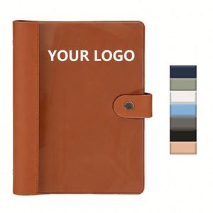 Custom A5 Soft PU PVC Leather Ring Binder Loose-<b>Leaf</b> Student Journal Planner Notebook for School Office Gift - Product Image 1