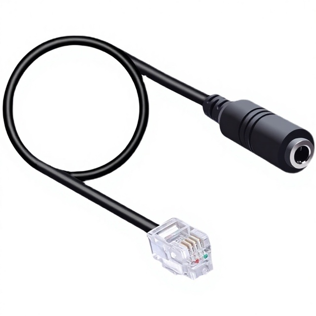 Telephone Handset RJ9 to Mobile Phone Headset 35mm Female Hole Adapter Connector Base Machine Audio Adapter