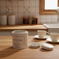 Boîte hermétique en fer blanc personnalisée avec impression CMJN, de qualité alimentaire, réutilisable, pour thé en vrac et café, avec double couvercle
