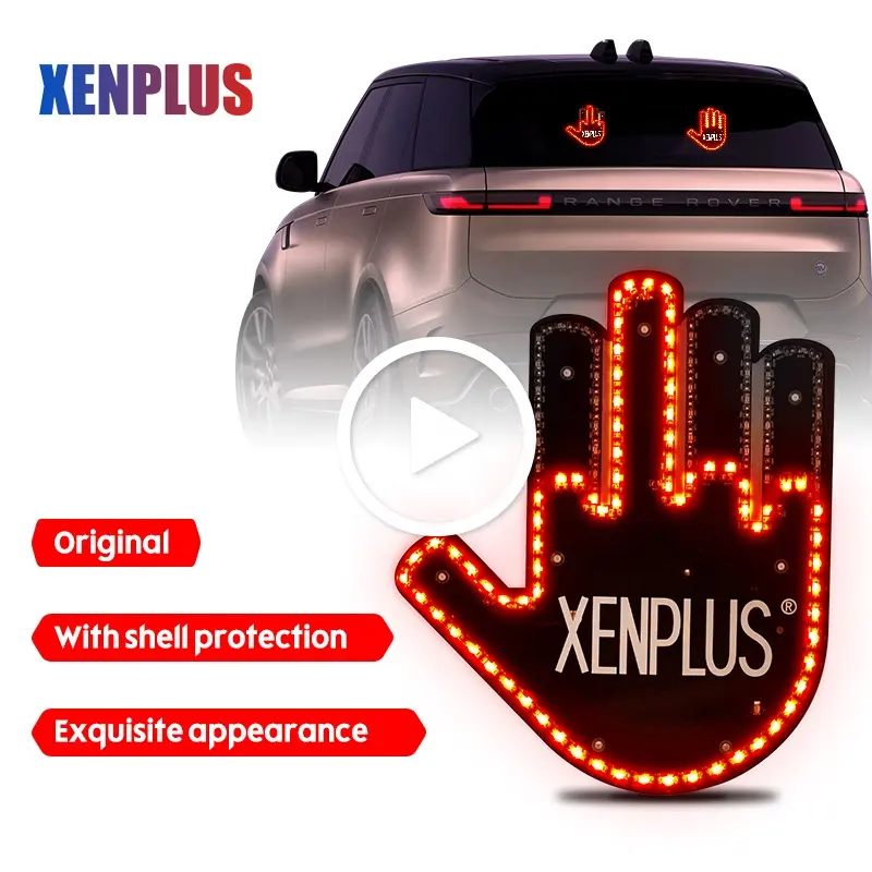 XEMPLUS Original Luz Do Carro Do Dedo Médio Dedo LED Luz Do Dedo Para Carro Gesto Fresco Com Controle Remoto