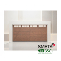 Portes de garage sectionnelles en aluminium LONGTAI à l'aspect bois de noyer noir, écoénergétiques 9x8, avec simple fenêtre de visualisation en verre