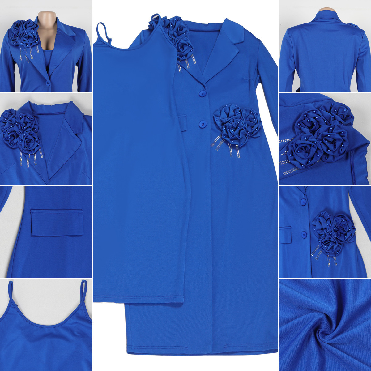 K3398 Ladies Suits Office Wear Outfits for Women Long Blazer + Inner Dress Set Two Piece Blazer Set Two Piece Set Women Clothing · image 6
