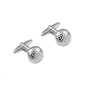 Boutons de manchette design balle de golf, diamètre 14 mm, ton argenté, accessoire formel pour homme - Product Image 1