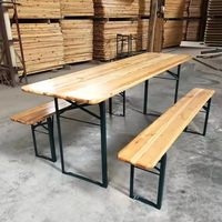 Mobilier d'extérieur en bois massif de style moderne bon marché ensemble de bancs de table de pique-nique pliants et portables pour le jardin et l'extérieur