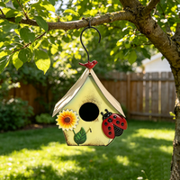 Nouvelle Niche à Oiseaux Décorative en Métal Étanche Populaire, Artisanat en Fer pour Jardin Extérieur et Cour Arrière