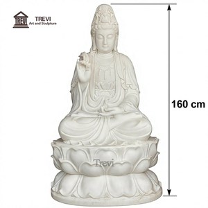 Sculpture de <span class=keywords><strong>Bouddha</strong></span> en marbre sculpté à la main TREVI, statue de Kwan Yin en pierre blanche <span class=keywords><strong>pour</strong></span> la décoration extérieure/de temple - Product Image 1