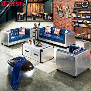 U-BEST Canapé de salon industriel rétro aviateur rembourré, canapé de détente, canapé, ensembles de meubles de jardin, arredamento, meuble de salon, meubles de salon - Product Image 5