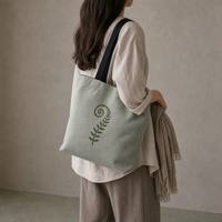 Sac bandoulière vintage en toile à imprimé dessin animé, fermeture éclair, sangle réglable, réutilisable, pour ordinateurs portables, avec logo