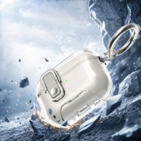 Étui transparent scintillant avec support de téléphone intégré antichoc en TPU pour Airpods Pro 5 4, compatible avec Airpods Pro 3