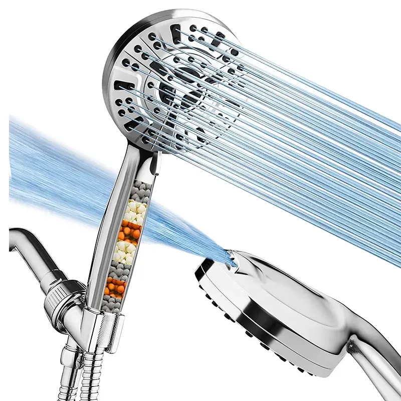 Dropshipping Dusche CUPC Patent Water Saving High Pressure 8 spray Modes built in 2 jets Adjustable handheld Filter Shower Head