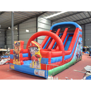 Glissière gonflable à Double voie de location de fête commerciale Glissière gonflable à thème de patte de chien de <span class=keywords><strong>patrouille</strong></span> Glissière sèche humide pour enfants et adultes - Product Image 5