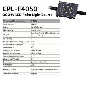 CPL-F4050 Kỹ Thuật Dự Án Vuông <span class=keywords><strong>RGB</strong></span> Dmx512 Điều Khiển Pixel Ngoài Trời Không Thấm Nước Chạy LED Điểm Ánh Sáng - Product Image 3