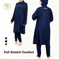 Burkini pour femme musulmane, vêtements islamiques amples, ensemble maillot de bain à manches longues, robe pour femme musulmane