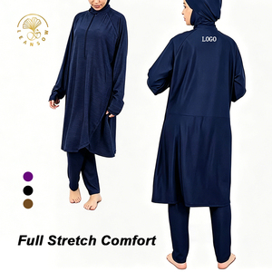 Burkini pour femme musulmane, vêtements islamiques amples, ensemble <span class=keywords><strong>maillot</strong></span> de bain à manches longues, robe pour femme musulmane - Product Image 2