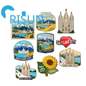 Broche aimantée personnalisée en émail, motif cœur, souvenirs de voyage, États-Unis, Salt Lake City, Temple, Utah, vente en gros - Product Image 1