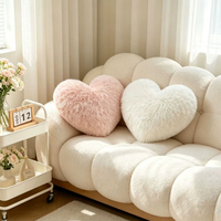 Cojín Decorativo en Forma de Corazón, de Felpa Suave, Terciopelo PV, Acogedor, Personalizable, Minimalista, Regalo para Decoración del Hogar