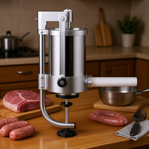 Machine à saucisses manuelle en acier inoxydable 1,5 L pour saucisses maison, idéale pour les fêtes - Product Image 2