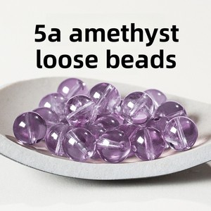 Pulsera de cuentas de amatista boliviana natural en forma de bola para mujer con accesorios de cuentas sueltas de cristal de lavanda púrpura y diamantes de imitación - Product Image 2