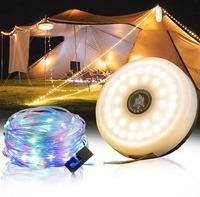 Bande lumineuse LED de 10 mètres, lumière de tente d'extérieur, lumières décoratives de jardin, lampe torche portable rechargeable pour le camping, la décoration de la cour