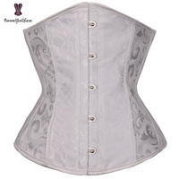 Corsé Vintage Negro y Blanco para Mujer, Tallas Grandes hasta 6XL, Faja Moldeadora de Torso Largo con Estampado Ecológico para Tallas Grandes