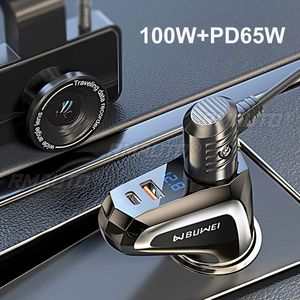 ที่ชาร์จในรถยนต์ Buwei DM32 พร้อมพอร์ต Type-C PD65W และ 100W ชาร์จเร็วพิเศษ พอร์ต USB ดีไซน์คริสตัล หน้าจอ LCD - Product Image 2